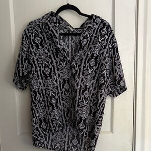 Allison Daley Black and White Floral Shirt